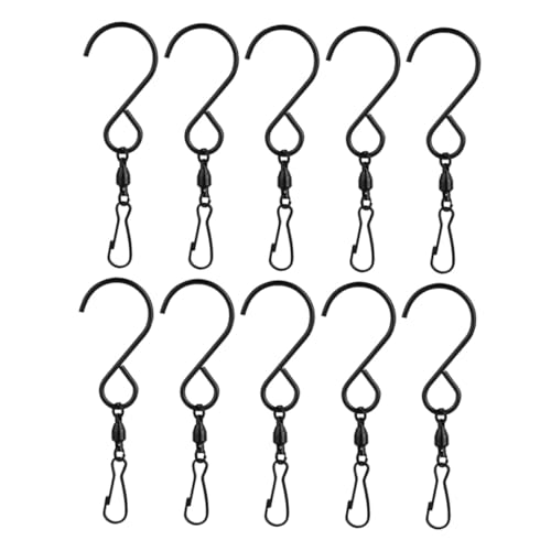 AKOOSY 10 Stück Teiliges Drehbarer Edelstahl Hakenclips für Windspiele Winddichte Aufhängung Schwenkbar Belastbar und Vielseitig für Gartendeko Terrasse und Outdoor Anwendungen von AKOOSY