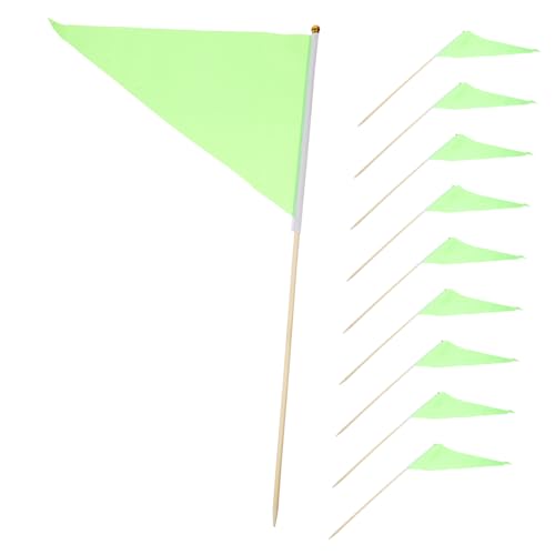 AKOOSY 10 Stück Teiliges Garten markierungsfahnen mit Holzstab Wetterfeste Flags für Rasen Bau Bewässerung Haustiergrenze Leuchtende Farben Langlebiges Polyester und Holz Einfach zu von AKOOSY