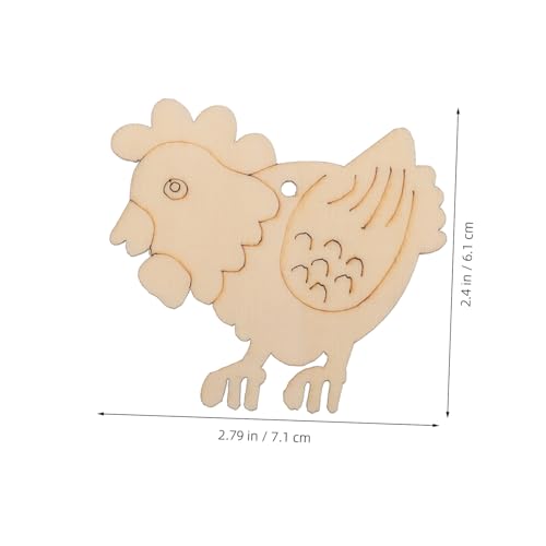 AKOOSY 10 Stück Teiliges Holz hühneranhänger Bemalen und Basteln Robuste Holzdeko für Kreativspiel Vielseitige Party Wohnraumdekoration Natürliche Holzanhänger für DIY handwerk von AKOOSY