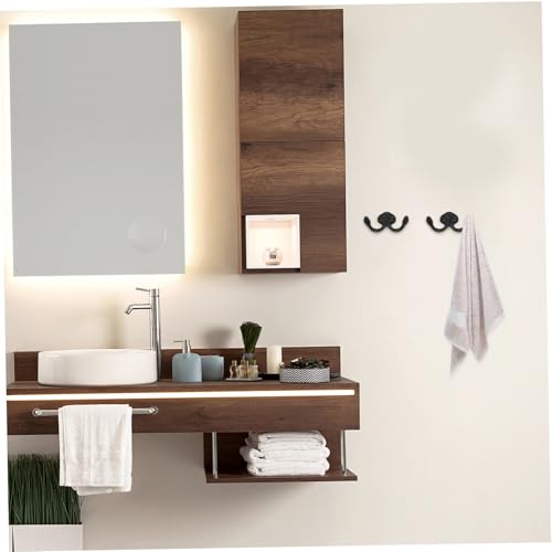 AKOOSY 10 Stück Teiliges Metall wandhaken Doppelte Schwere Garderobenhaken aus Stahl mit Vintage design Vielseitig für Kleidung Handtücher Schlüssel Wandmontage Schwarz Rustikale von AKOOSY
