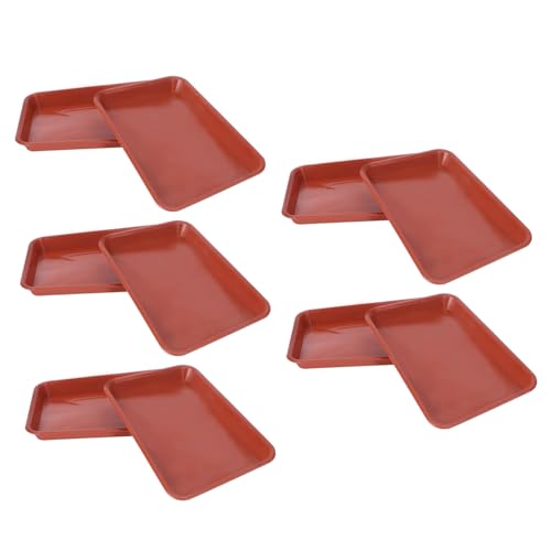 AKOOSY 10 Stück Teiliges Rechteckiges Pflanzgefäß Untersetzer aus Robustem Kunststoff Wasserabweisend zur Boden und Flussschutz Geeignet für Zimmerpflanzen und Garten Einfach zu Reinigen von AKOOSY
