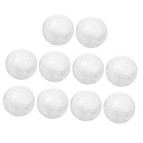 AKOOSY 10 Stück Teiliges Styropor Kugeln Glatte Oberfläche Hochdichte DIY Bastelornamente für Weihnachtsbaum Partydeko Kinderhandwerk und Kreative Gestaltung von AKOOSY