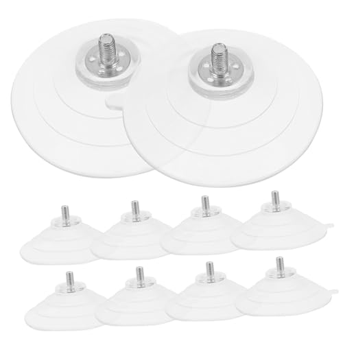 AKOOSY 10 Stück Teiliges Transparente PVC Saugnäpfe mit Schraubgewinde Starke Haftung Langlebige Saugnäpfe für Möbel Fenster Glas und Spiegel Einsetzbar Einfache Montage von AKOOSY