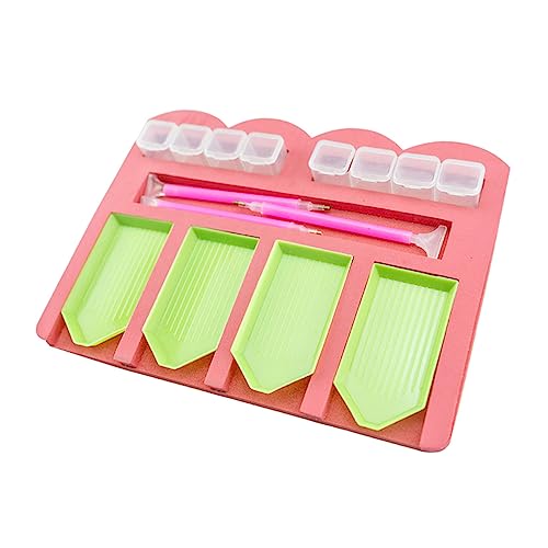 AKOOSY 10 Stück Werkzeug Paletten Zum Malen Bohrbehälter Malerei Halter Strass-maltablett Bohrtablett Malerei Ablage -stickwerkzeug Strasshalter Rosa Harz von AKOOSY