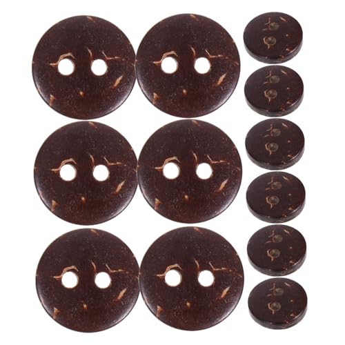 AKOOSY 100 Stück Natürliche Kokosnussknöpfe Handgefertigt Kokosnussschalenknöpfe für DIY Kleidung Taschen Schuhe Basteln Zubehör von AKOOSY