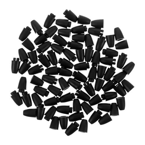 AKOOSY 100 Stück Sicherheitsverschluss für Halsketten Abnehmbarer Bead Barrel Connector in Schwarz Kunststoff Steckverschluss für DIY Schmuckherstellung Armbänder und Schlüsselbänder von AKOOSY