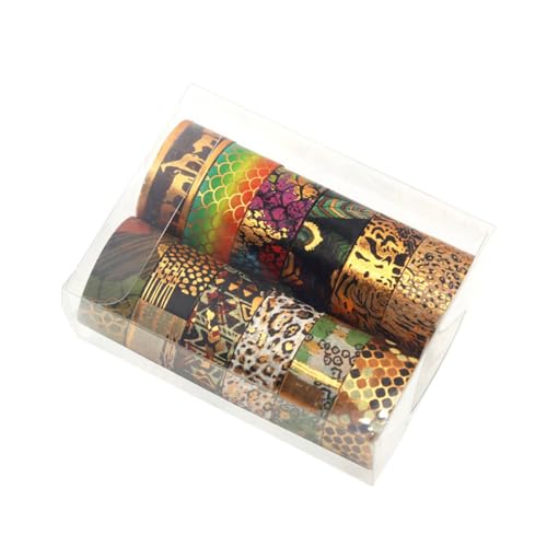 AKOOSY 12 Rollen Tiermuster Washi Tape Breit Dekoratives Selbstklebendes Masking Tape für Scrapbooking DIY Basteln Geschenkverpackung und Partydekoration von AKOOSY