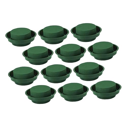 AKOOSY 12 Stück Teiliges Runder Blumenschaum mit Verstärkter Wasseraufnahme Steckmasse für Frische Blumen Feuchtigkeitsbeständiger Blumensteckschaum für DIY Blumenarrangements und von AKOOSY