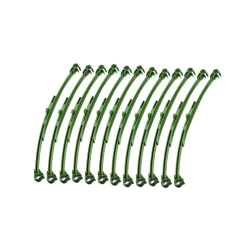 AKOOSY 12 Stück Teiliges Tomatenpflanzengestell aus Grünem Kunststoff Verstellbare Tomatenkäfige und Rankhilfen Einfach zu Montierende Pflanzenstützen für Gesundes Wachstum von von AKOOSY