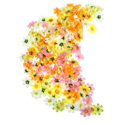 AKOOSY 150 Stück Künstliche Mini Daisy Blütenköpfe Farbenfrohe Dekoblumen für DIY Bastelarbeiten Realistisch Gestaltete Blumen für Hochzeit Party Tisch und Raumdekoration von AKOOSY