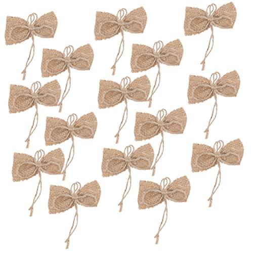 AKOOSY 15stücke Sackleinenschleifen Hochzeitsschleifen Weihnachtsschleifenornament Bogen Dekoration DIY Handwerk Lieferung Baum Kranz Tür Wand Fenster Veranda Party Hochzeit Geburtstag von AKOOSY