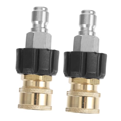 AKOOSY 2 Sätze Hochdruckreiniger Schnellkupplungs-adapter aus Messing zu Schlauchverbinder Druckfest Leckfrei Kompatibel mit Hochdruckschläuchen von AKOOSY