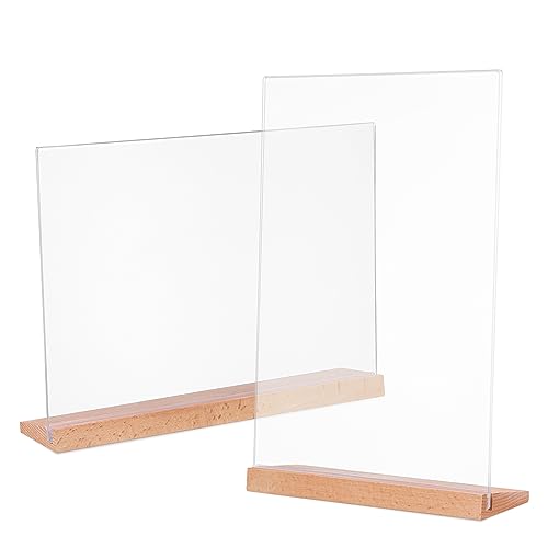 AKOOSY 2 Stück Acryl Tischkarten Anzeigetafel Tellerhalter Zum Präsentieren Schilderhalter Displayhalter Displayständer Schilderständer Dokumentenhalter Platzkartenhalter von AKOOSY