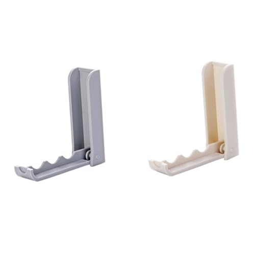 AKOOSY 2 Stück Faltbare Klebehaken für Türen und Wände Selbstklebend ohne Bohren Vielseitig für Kleidung Handtücher Hüte und Taschen Moderne Beige Design Einfache Montage von AKOOSY
