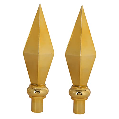 AKOOSY 2 Stück Goldene Aluminium Fahnenmast Spitze Robustes Flaggenstab Ornament für Gartenfahnen Dekorative Flaggenmast Zubehör Langlebig und Formstabil Einfache von AKOOSY