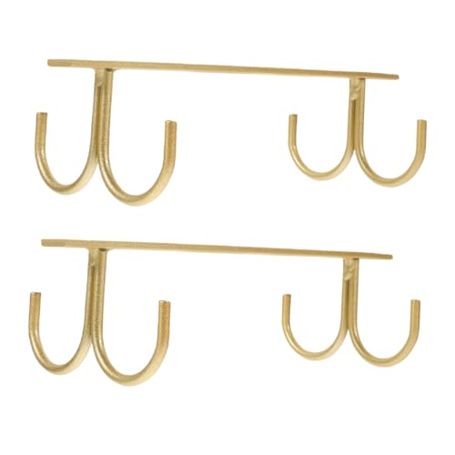 AKOOSY 2 Stück Küchenbecherhalter Teilig aus Gold Platzsparender Hängender Tassenhalter unter Schrank Minimalistischer Kaffeetassen Organizer für Küche Büro und Wohnzimmer Design von AKOOSY
