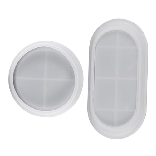 AKOOSY 2 Stück Praktische Silikonform für DIY Epoxidharz Tablett Oval und Rechteckig Wiederverwendbar Leicht zu Reinigen Kreative Bastelhilfe für Individuelle Aufbewahrungsplatten von AKOOSY