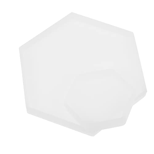 AKOOSY 2 Stück Silikonform Untersetzer Sechseckig Langlebig Flexible Gießform für DIY Epoxidharz Cup Mat Praktische Wiederverwendbare Silikonformen für Kreative Bastelarbeiten von AKOOSY