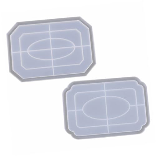 AKOOSY 2 Stück Tablett Obsttellerform Untersetzerform Diy-kristall-epoxy-form Silikonform Mit Achteckigem Tablett Form Für Obstteller Harzform Mit Achteckigem Tablett Weiß Kieselgel von AKOOSY