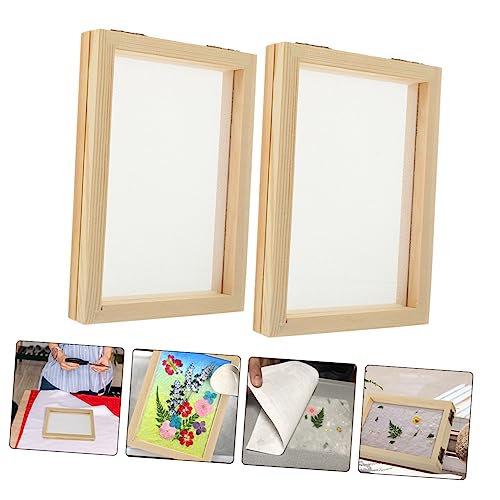 AKOOSY 2 Stück Teiliges Holzrahmen mit Robustem Filtersieb für Papierherstellung Wiederverwendbarer Papierschöpfrahmen für DIY Papierhandwerk Sicher und Langlebig für Bastelprojekte mit von AKOOSY