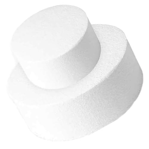 AKOOSY 2 Stück Teiliges Runde Schaumstoff Kuchen Dummies und Leichtes Langlebiges Übungsmodell für Tortendekoration für Anfänger und DIY Fondant Torten von AKOOSY