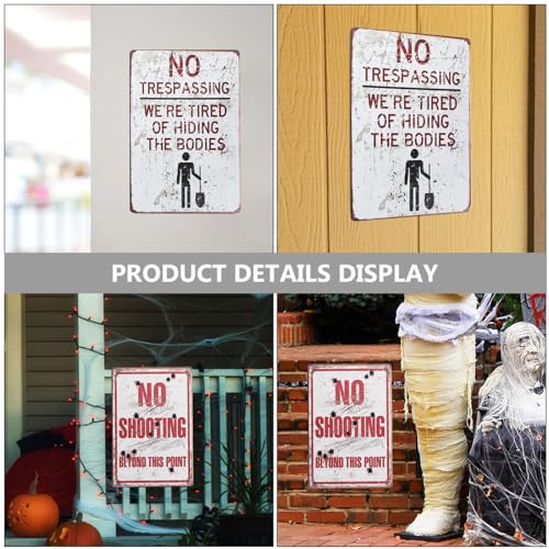AKOOSY 2 Stück Teiliges Warnschild aus Robustem Eisen Wetterfestes Rustikales Caution Schild für Garten und Öffentliche Bereiche Sichere Runde Ecken Vielseitige Dekoration für von AKOOSY