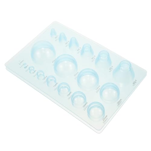 AKOOSY 2 Stück Transparente Blaue Halbkuppel Quilling Schablonen mit Messskala Kunststoff Bastelwerkzeug für Papier Quilling DIY Präzise Halbkugel Formen für Kreative Papierkunst von AKOOSY