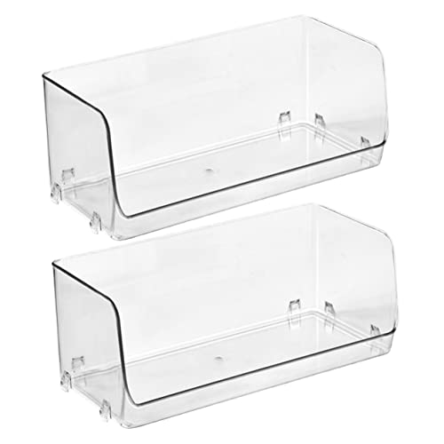 AKOOSY 2 Stück Transparenter Stapelbarer Aufbewahrungsbox mit Hohlgriff Multifunktionales Desktop regal zur Organisierten Aufbewahrung von Kosmetik Hautpflege und Kleinteilen von AKOOSY