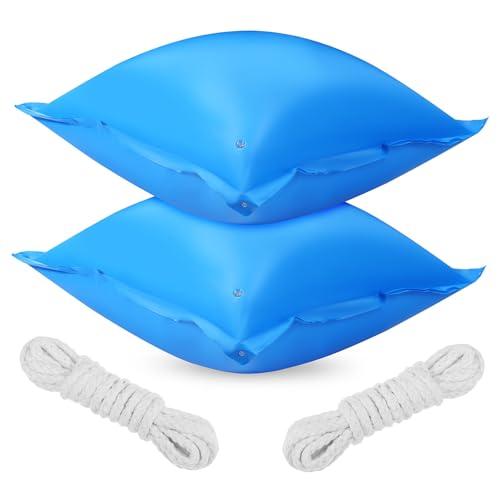 AKOOSY 2 Stück Winterfestes Poolkissen mit Dickem Kältebeständigem PVC und Seilen Schützt Oberirdische Pools vor Frostdruck und Winterbeschädigung von AKOOSY