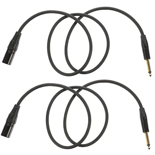 AKOOSY 2 Stück Xlr zu Audio Adapterkabel Schwarz Langlebiges Mikrofonkabel mit Hoher Signalqualität Kompatibel für Mikrofone Mischpulte Bühnenlicht Audio und Soundsysteme von AKOOSY