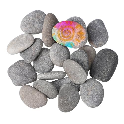 AKOOSY 20 Stück Teiliges Flache Malsteine Naturstein Glatte Kieselsteine für DIY Kunstprojekte zum Malen und Dekorieren von Wohnräumen und Kinderzimmern von AKOOSY