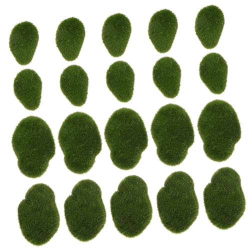 AKOOSY 20 Stück Teiliges Simulierte Moossteine Realistische Landschaftsdekoration für DIY Mikrolandschaften Langlebige Sichere Bastelsteine für Garten Wohnzimmer und Büro von AKOOSY