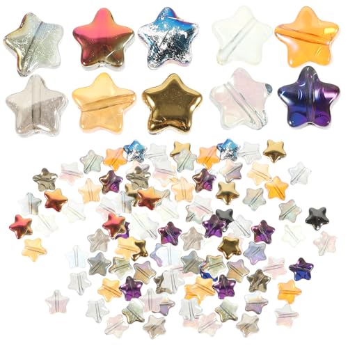 AKOOSY 200 Stück Bunte Glas Stern Spacer Perlen für DIY Schmuckherstellung Langlebige Leichte Abstandsperlen zum Auffädeln von Halsketten und Armbändern Handgefertigte Bastelperlen von AKOOSY
