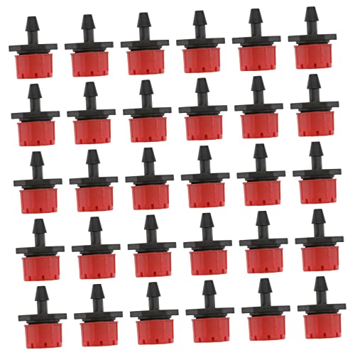 AKOOSY 200 Stück Verstellbare Tropfkopf Bewässerungssprinkler für Garten und Bewässerungssystem für Pflanzen Geeignet für Schläuche Waschbar und Anpassbar Rot Schwarz von AKOOSY