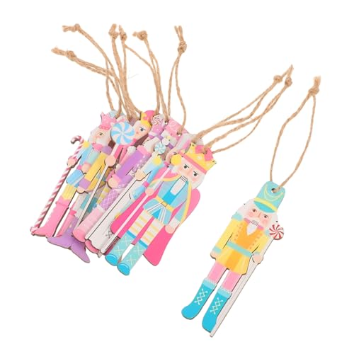 AKOOSY 27 Stück Teiliges Holz Mini Figuren Handgefertigt Vielseitige Weihnachtsbaum Dekoration Langlebig und Einfach zu Montieren für Festliche Wohnkultur von AKOOSY