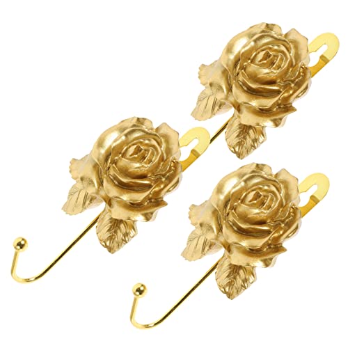 AKOOSY 3 Stück Herzförmige Rosen Wandhaken Teilig Multifunktionale Wandhalterung für Küche Bad Garderobe Stabile Aufhängung für Kleidung Handtücher Schlüssel Taschen Dekorative Resin von AKOOSY