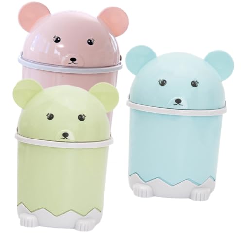 AKOOSY 3 Stück Kleine Desktop mülleimer mit Klappdeckel Cartoon design Geruchsneutral Platzsparend für Büro Bad Haushalt Küchenabfallbehälter in Blau Grün Rosa AKOOSY 3 Stück Kleine Desktop mülleimer mit Klappdeckel Cartoon design Geruchsneutral Platzsparend für Büro Bad Haushalt Küchenabfallbehälter in Blau Grün Rosa von AKOOSY