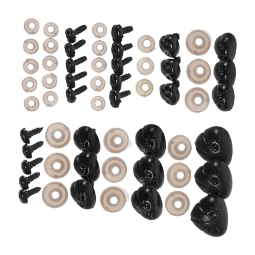 AKOOSY 30 STK. Teiliges Spielzeugnasen aus Robustem Kunststoff mit Unterlegscheiben Sichere DIY Zubehör für Puppen und Häkeltiere Vielseitig Einsetzbar zur Reparatur und von AKOOSY