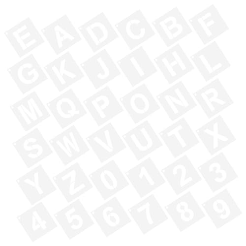AKOOSY 36 Stück Teiliges Buchstaben Zahlenschablonen Langlebigem Pet material Wiederverwendbar Waschbar mit Aufbewahrungsring für Malerei Holz Kreidetafel Stoff Kunsthandwerk von AKOOSY