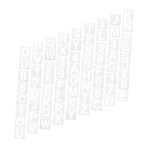 AKOOSY 36 Stück Teiliges Wiederverwendbares Schablonen Buchstaben und Zahlen Flexible und Waschbare Malvorlagen für DIY Kunstprojekte Poster Karten und Dekorationen von AKOOSY