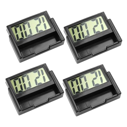 AKOOSY 4 Stück Teiliges Digitale Auto Armaturenbrett Uhren Mini Kunststoff Dashboard Uhr mit Großem Display Präzise Zeitmessung Stabile Leistung Geeignet für Kfz Innenraum Dekoration von AKOOSY