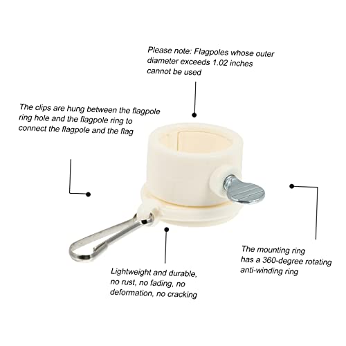 AKOOSY 4 Stück Teiliges Fahnenmast Befestigungsringe aus Metall Drehbare Flaggenhalter Clips Langlebig und Installieren Geeignet für Garten und Außenfahnen AKOOSY 4 Stück Teiliges Fahnenmast Befestigungsringe aus Metall Drehbare Flaggenhalter Clips Langlebig und Installieren Geeignet für Garten und Außenfahnen von AKOOSY