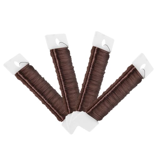 AKOOSY 4 Stück Teiliges Flexibles Braun Metall Floristen-draht für Blumenarrangements Kränze Schmuckherstellung Robust und Biegsam für DIY Bastelbedarf von AKOOSY