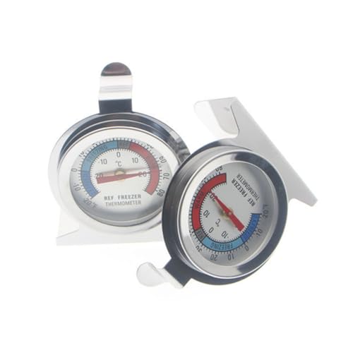 AKOOSY 4 Stück Teiliges Kühlschrankthermometer aus Langlebigem Edelstahl Robustes Temperaturmessgerät für Gefrierschrank und Kühlschrank Installieren Platzsparend Silberfarben mit von AKOOSY