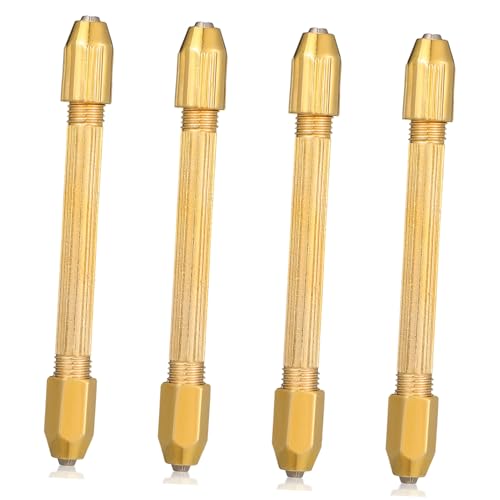 AKOOSY 4 Stück Teiliges Mini Handbohrer Doppelseitig mit Quadratischem Kopf Präzise Schnitzwerkzeuge für Uhrenreparatur Holz Kunststoff Modellbau und Vielseitige Materialien von AKOOSY