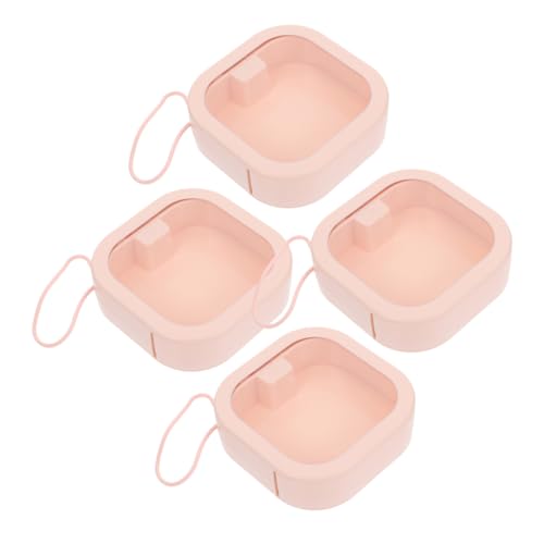 AKOOSY 4 Stück Teiliges Multifunktionales Aufbewahrungsbox Haarband Organizer Schmuckkästchen Tragbar mit Lanyard für Tisch Reise Kosmetik und Haarschmuck Rosa von AKOOSY