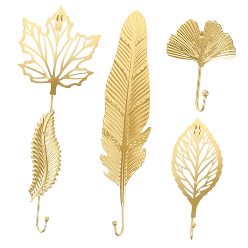 AKOOSY 5 Stück Goldene Wandhaken Design Kreative Garderobenhaken aus Fein Poliert Platzsparend Selbstklebend für Flur Bad Schlafzimmer zum Aufhängen von Mantel Handtuch Schlüssel AKOOSY 5 Stück Goldene Wandhaken Design Kreative Garderobenhaken aus Fein Poliert Platzsparend Selbstklebend für Flur Bad Schlafzimmer zum Aufhängen von Mantel Handtuch Schlüssel von AKOOSY