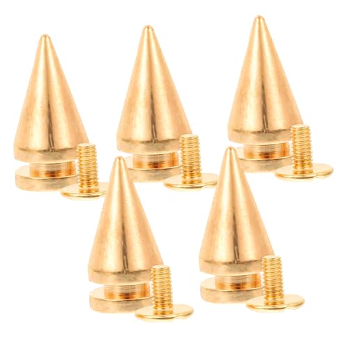 AKOOSY 5 Stück Metall Nieten Schraubnieten für Kleidung Taschen DIY Punk Spikes Robuste und Polierte Spitzen für Modische Bekleidungs und Lederdekorationen von AKOOSY