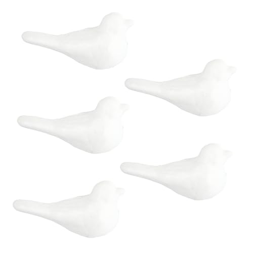 AKOOSY 5 Stück Teiliges DIY Schaumstoff Vögel Bastelset Weiß für Frühling Halloween Dekoration Kreative Handarbeit von Vorstellungskraft und Feinmotorik von AKOOSY