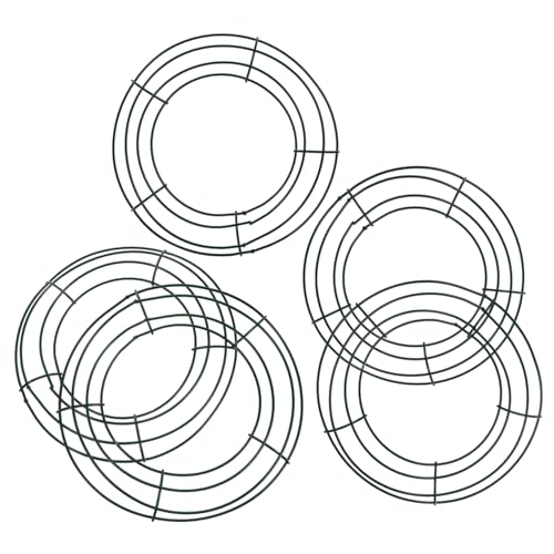 AKOOSY 5 Stück Teiliges Metallringe Wreath Frame für DIY Kranzherstellung Stabiler Grüner Drahtkranzrahmen Geeignet für Weihnachts und Valentinstagsdekoration von AKOOSY